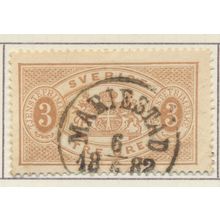 Sweden Stamp Scott #O13, Used, 1882 Mariestad Cancel