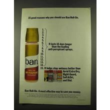 1975 Ban Roll-On Deodorant Ad - 15 Good Reasons