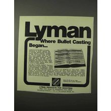 1975 Lyman Bullet Casting Ad - Where Casting Began