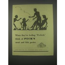 1949 Peck's Meat and Fish Pastes Ad - feeling Peckish