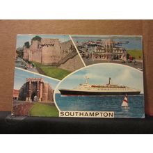 multiview, SOUTHAMPTON, HAMPSHIRE used vintage postcard by J. salmon 1975 pm =