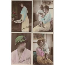Gladys Cooper 4x Antique Actress Hand Painted Rotary Postcard s