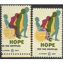1385, 6¢ HOPE STAMP WITH LARGE COLOR SHIFT ERROR