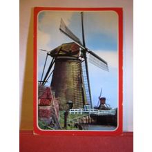 HOLLAND, DUTCH WINDMILLS. used postcard #