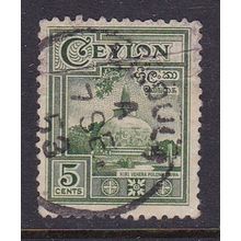 CEYLON / SRI LANKA 1950 5c USED SG414 #1