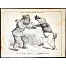 SIR CHARLES NAPIER AT ST. PETERSBURG 1856 Russian Bear PUNCH CARTOON PAGE