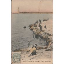Les Pierres Plates et la Phare Sainte-Marie, Marseille, 1905 - Emile Lacour CPA