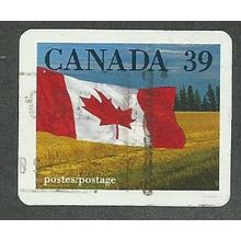 CAN 1989 39c (S/A) 'CANADIAN FLAG AND PRAIRIE'(IMPERFED) FINE USED (EBID41-622)