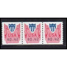 CVP33 42c Shield Very Fine MNH Strip of 3 PA5354