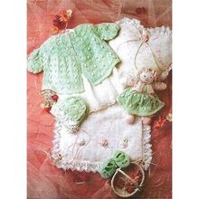 Vintage Baby Knitting Pattern Peter Pan #P766 Layette Rosebuds 36-51cm/14-20”