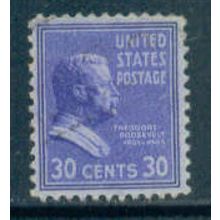 Used 830 30c Theodore Roosevelt Fine NA1506