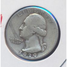 1939-D Washington 90% Silver Quarter, Circulated and Ungraded