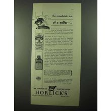 1931 Horlick's Malted Milk Ad - The Feat of a Golfer