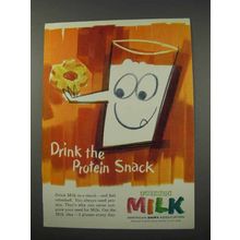 1961 American Dairy Association Milk Ad - Protein Snack