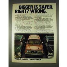 1978 Volvo Cars Ad - Bigger is Safer, Right? Wrong