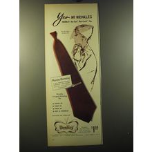 1950 Wembley Maroon Harmony Tie Ad - Yes no wrinkles