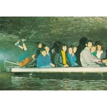 Speedwell Cavern Boat Foot Pushing Derby Postcard
