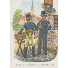 German Braunschweig Postillione 1850 Postman Germany First Day Cover Postcard