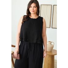 Plus Size Boho Sleeveless Frayed Hem Top