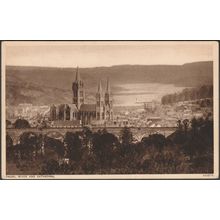 River and Cathedral, Truro, Cornwall, 1939 - Photochrom Postcard