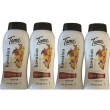 4 PACK Tame Body Wash Hawaiian Mango with Jojoba Oil 24 Fl. oz EACH