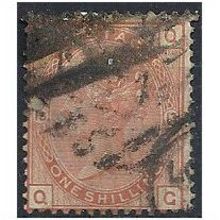 1881 SG163 1s Orange-Brown Plate 13 Good Used - Slight Rub - Check Letters "QG".