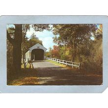 NH North Newport Covered Bridge Postcard Covered Bridge World Guide Number~415