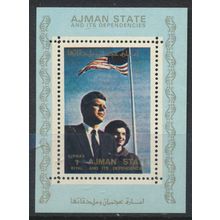 Ajman Stamp, John & Jacqueline Kennedy Souvenir Sheet, Mint Never Hinged