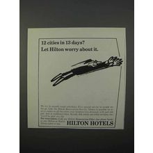 1966 Hilton Hotels Ad - 12 Cities in 13 Days?