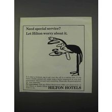 1966 Hilton Hotels Ad - Need Special Service?