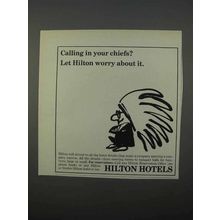 1966 Hilton Hotels Ad - Calling in Your Chiefs?