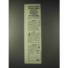 1973 Du Pont Smokeless Powders Ad - Widest Choice