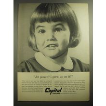 1959 Capital Airlines Ad - Jet power? I grew up on it
