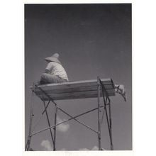 Spectator at 1950s Stock Car Races South Carolina Museum Real Photo Postcard