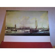 SHIPYARD ON THE THAMES, LONDON, 1772 by John Cleveley large postcard =