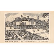 Hill House Hotel Tennis Court & Putting Green Old Artist Postcard