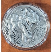 2 Oz Silver Collectible 2025 Jurassic Life T-Rex Mintage Of Only 99 "RARE"
