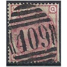 1875 SG144 3d Rose Plate 18 Good Used Check Letters "QH".