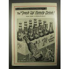 1949 7up Soda Ad - The Fresh Up Family Drink