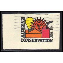 Used U584 13c Conservation Very Fine Cut Square Z2945
