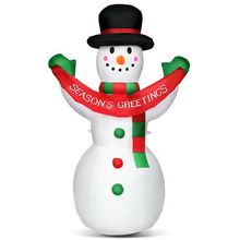 6 Feet Inflatable Christmas Snowman with LED Lights Blow Up Outdoor Yard Deco...