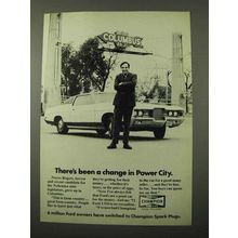 1972 Champion Spark Plugs Ad - Change in Power City