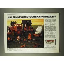 1986 Snapper Lawn & Garden Equipment Ad - The Sun Never Sets