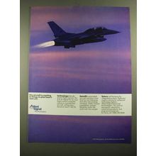 1987 Allied Signal Ad - Bendix Digital Flight Control on F-16C/D Aircraft