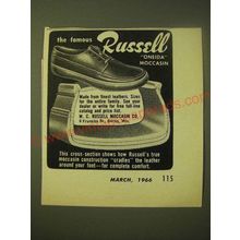 1966 Russell Oneida Moccasin Ad - The famous Russell Oneida Moccasin
