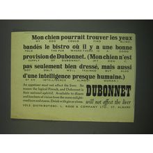 1949 Dubonnet Aperitif Ad - Mon chien pourrait trouver les yeux bandes