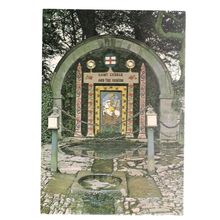 THE HALL WELL, TISSINGTON, DERBYSHIRE unused vintage postcard well dressing #