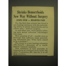 1963 Preparation H Ointment Ad - Shrinks Hemorrhoids new way without surgery
