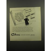 1951 Celanese Acetate Rayon Tricot Ad - What's the last word? It's quiz pants