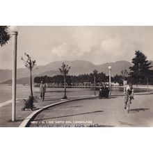 Lungolago Bicycle Overtakes Motorbike Real Photo Italy Postcard